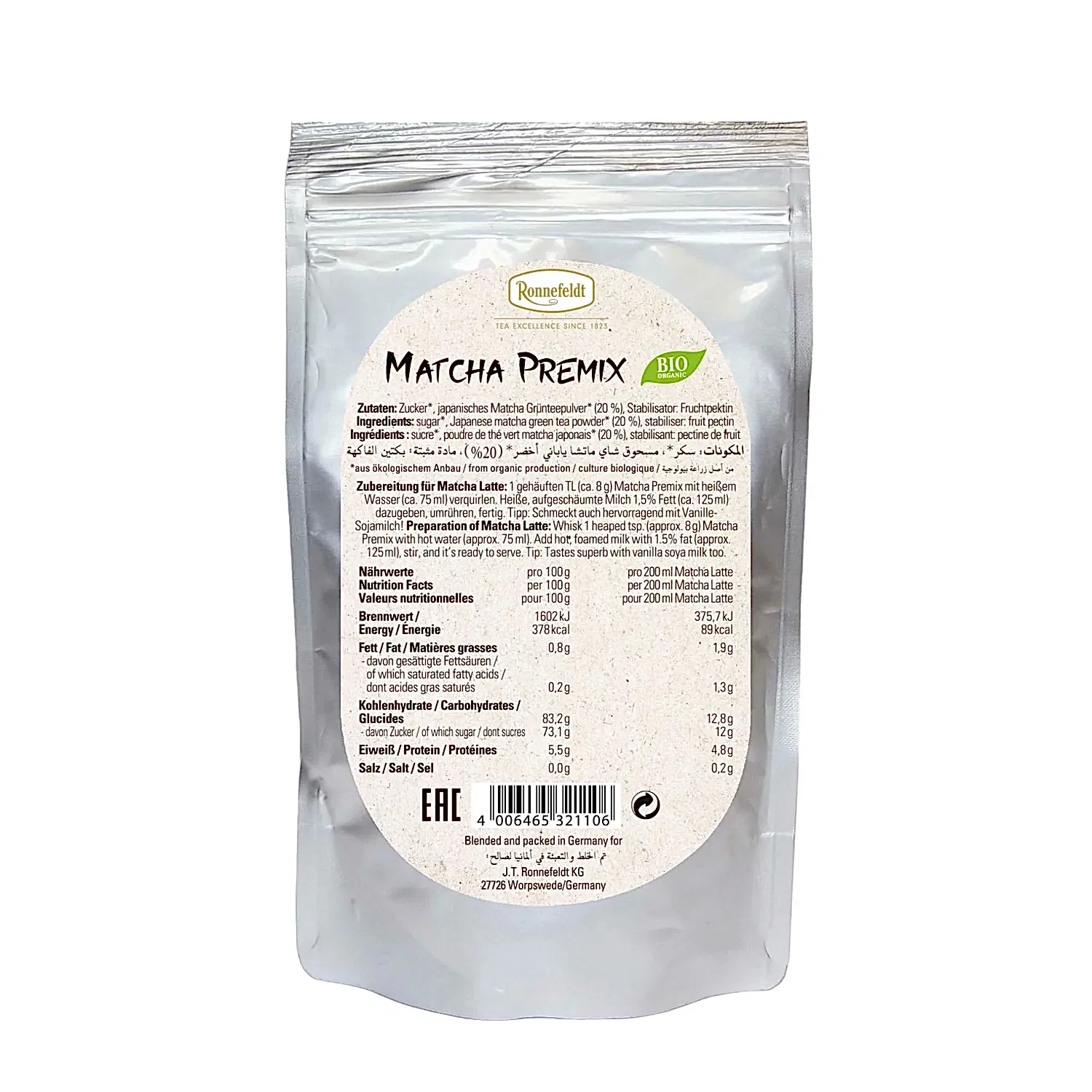 Ronnefeldt Matcha Premix